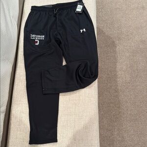 Under Armour Black Athletic Pants - Davidson Lacrosse - brand new with tags